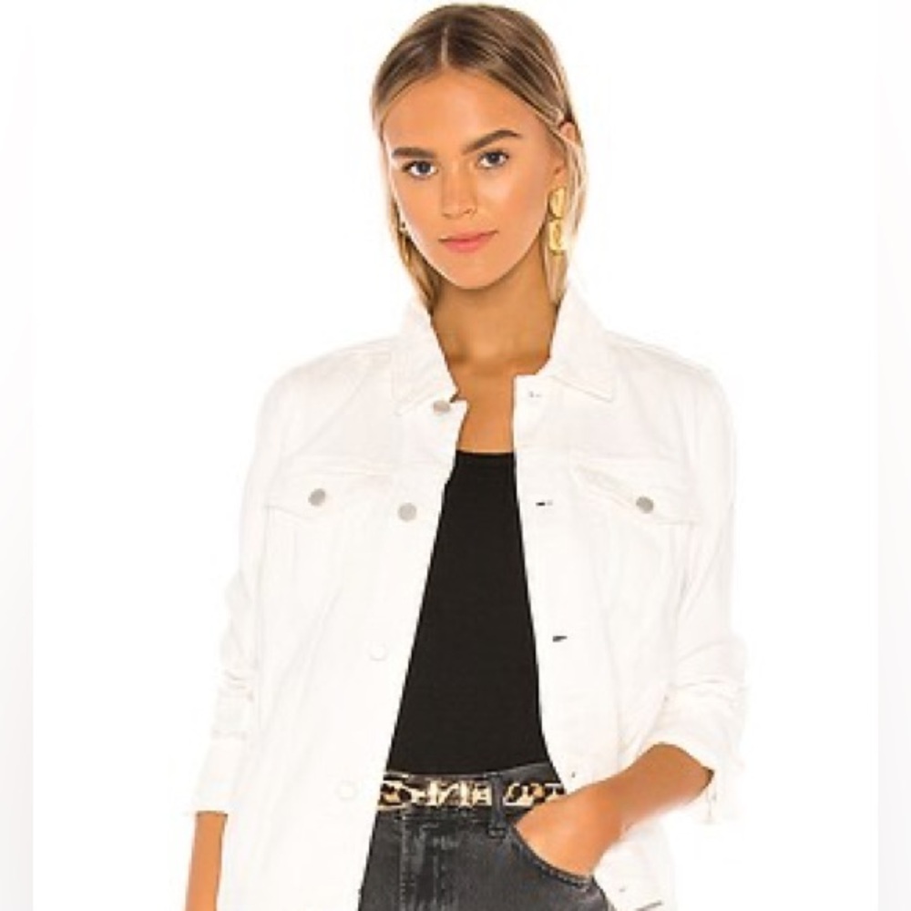 White Denim Trucker Jacket in Head In The Clouds
BLANKNYC